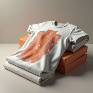 T-Shirt — Duotone Illustrated Design Wrapped Around A Commercial Design #0297 (Firefly)