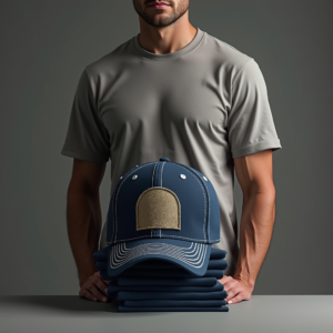T-Shirt — Embroidered-style Emblem Mockup On A Structured Commercial Design #0028 (Stable Diffusion)