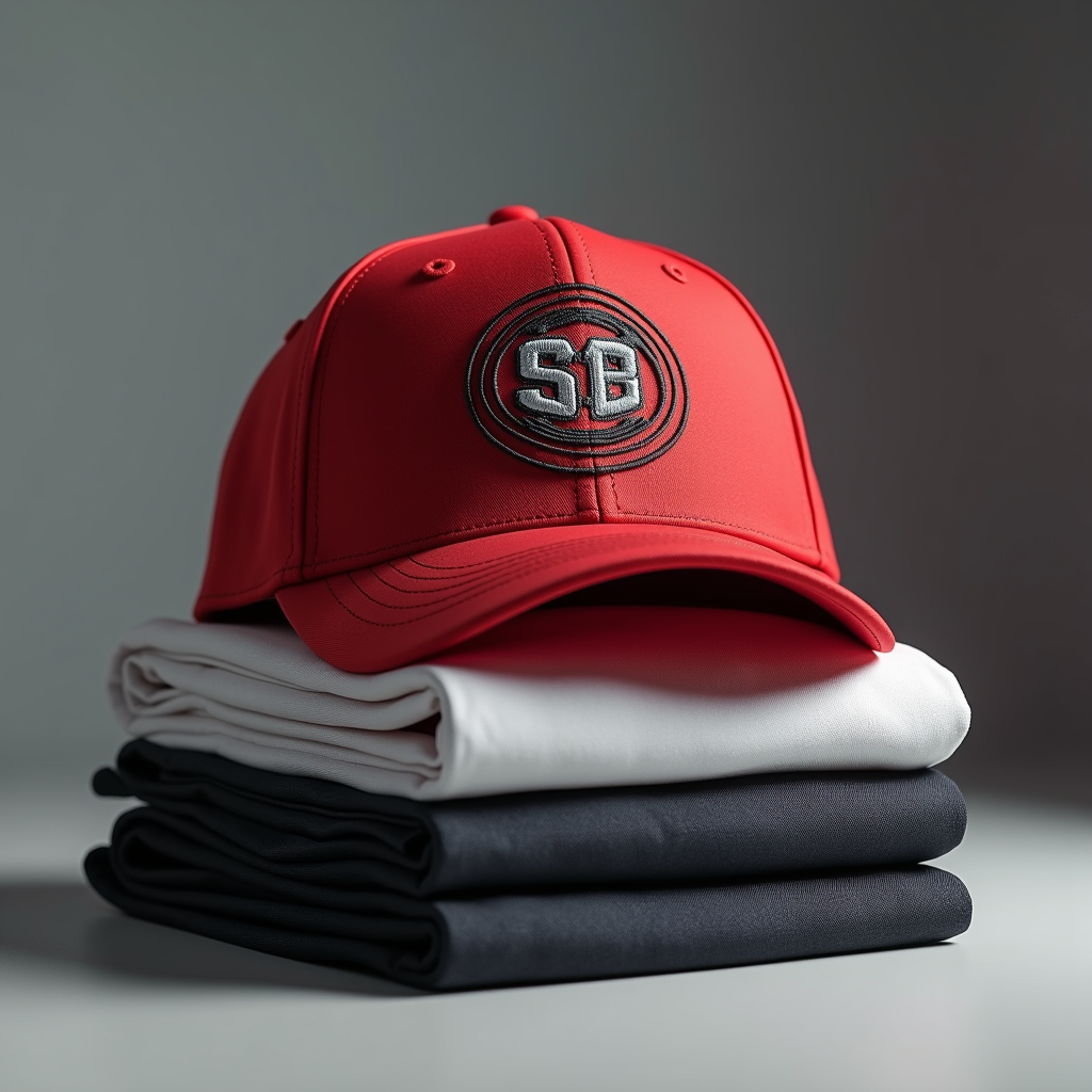 T-Shirt — Embroidered-style Emblem Mockup On A Structured Commercial Design #0100 (Stable Diffusion)