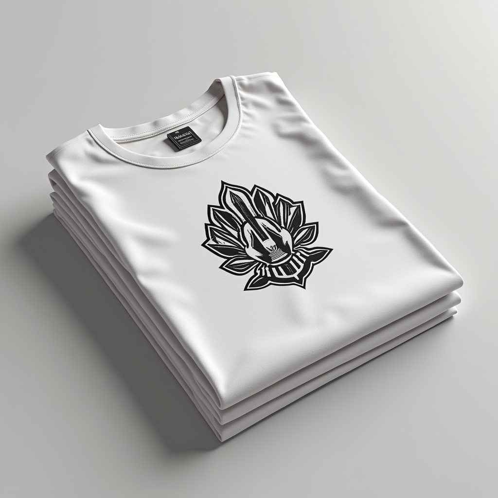 T-Shirt — Embroidered-style Emblem Mockup On A Structured Commercial Design #0136 (Stable Diffusion)