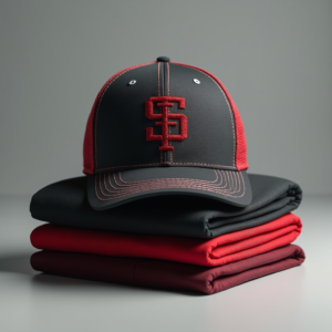 T-Shirt — Embroidered-style Emblem Mockup On A Structured Commercial Design #0208 (Stable Diffusion)