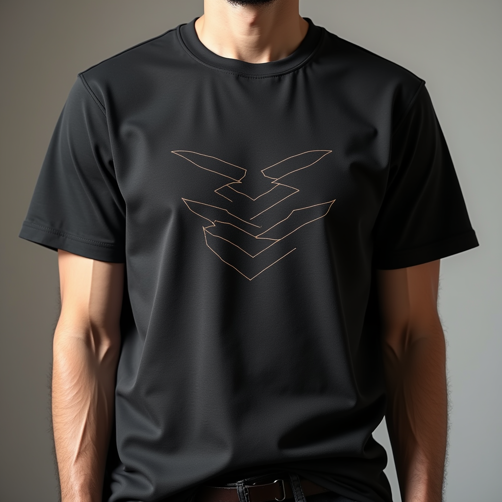 T-Shirt — Embroidered-style Emblem Mockup On A Structured Commercial Design #0220 (Stable Diffusion)