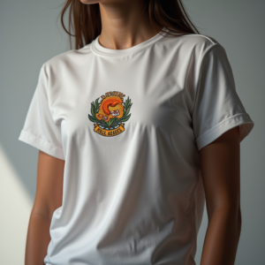 T-Shirt — Embroidered-style Emblem Mockup On A Structured Commercial Design #0302 (Dreamina)