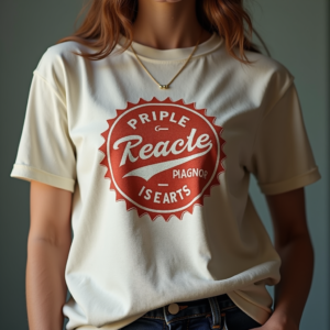 T-Shirt — Retro Badge-style Logo Centered On A Commercial Design #0024 (Leonardo)