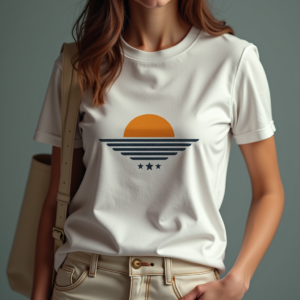 T-Shirt — Retro Badge-style Logo Centered On A Commercial Design #0030 (Krea)