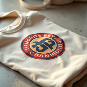 T-Shirt — Retro Badge-style Logo Centered On A Commercial Design #0096 (Leonardo)