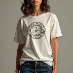 T-Shirt — Retro Badge-style Logo Centered On A Commercial Design #0108 (Leonardo)