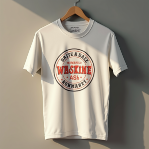 T-Shirt — Retro Badge-style Logo Centered On A Commercial Design #0120 (Leonardo)