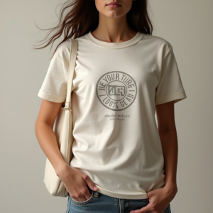 T-Shirt — Retro Badge-style Logo Centered On A Commercial Design #0180 (Leonardo)