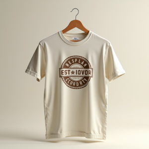 T-Shirt — Retro Badge-style Logo Centered On A Commercial Design #0198 (Krea)