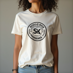 T-Shirt — Retro Badge-style Logo Centered On A Commercial Design #0216 (Leonardo)