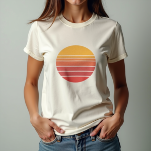 T-Shirt — Retro Badge-style Logo Centered On A Commercial Design #0268 (Stable Diffusion)