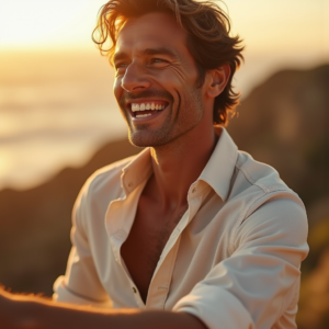 Travel — Man In A Relaxed Linen Shirt Photography #0050 (Stable Diffusion)