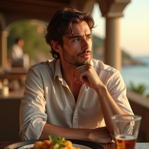 Travel — Man In A Relaxed Linen Shirt Photography #0080 (Recraft)