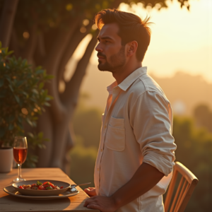 Travel — Man In A Relaxed Linen Shirt Photography #0098 (Stable Diffusion)
