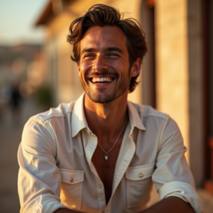 Travel — Man In A Relaxed Linen Shirt Photography #0232 (Krea)