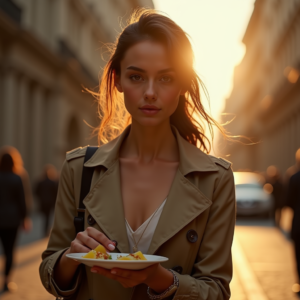 Travel — Model In A Structured Trench Coat Photography #0024 (Dreamina)