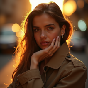 Travel — Model In A Structured Trench Coat Photography #0048 (Dreamina)