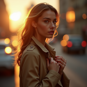 Travel — Model In A Structured Trench Coat Photography #0072 (Dreamina)