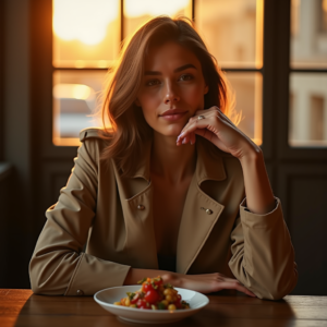 Travel — Model In A Structured Trench Coat Photography #0084 (Dreamina)