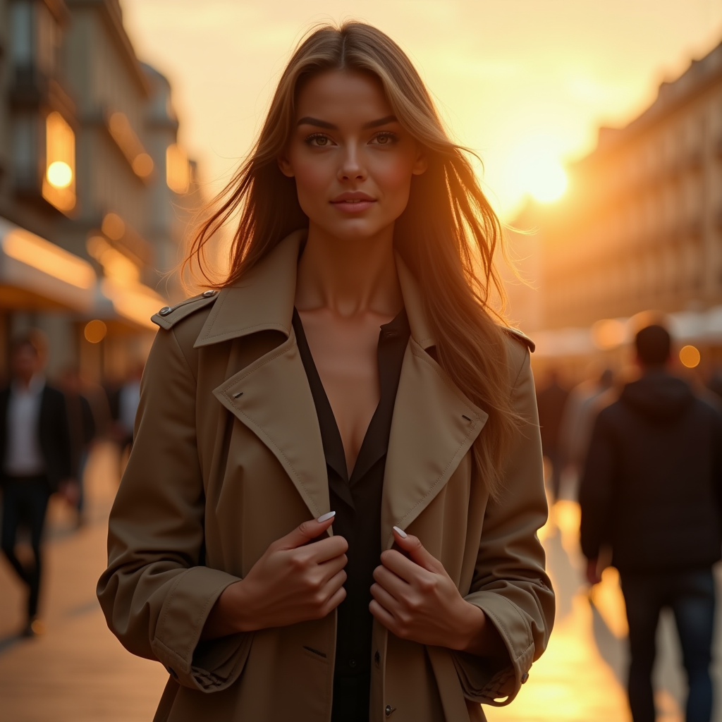 Travel — Model In A Structured Trench Coat Photography #0144 (Dreamina)