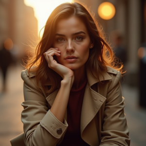 Travel — Model In A Structured Trench Coat Photography #0156 (Dreamina)