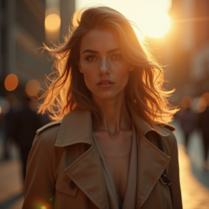 Travel — Model In A Structured Trench Coat Photography #0180 (Dreamina)