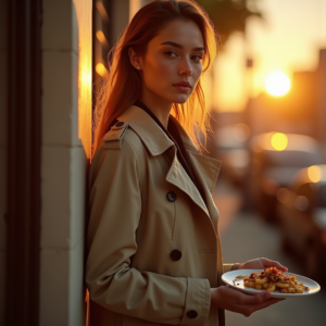 Travel — Model In A Structured Trench Coat Photography #0204 (Dreamina)