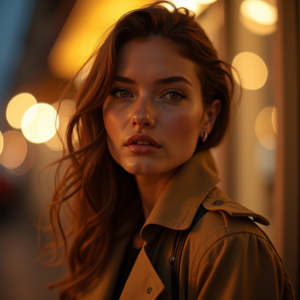 Travel — Model In A Structured Trench Coat Photography #0248 (Recraft)