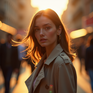 Travel — Model In A Structured Trench Coat Photography #0296 (Recraft)