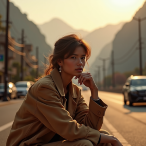 Travel — Traveler In Earth-toned Layers Against A Photography #0011 (Seedream)