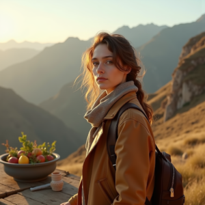Travel — Traveler In Earth-toned Layers Against A Photography #0259 (Firefly)