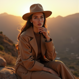 Travel — Traveler In Earth-toned Layers Against A Photography #0301 (Midjourney)