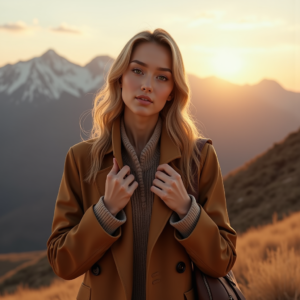 Travel — Traveler In Earth-toned Layers Against A Photography #0325 (Midjourney)