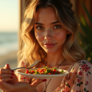 Travel — Woman In A Flowing Floral Sundress Photography #0057 (Ideogram)