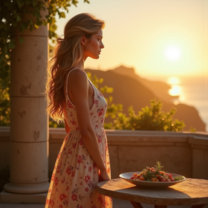 Travel — Woman In A Flowing Floral Sundress Photography #0099 (FLUX)