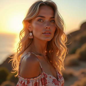 Travel — Woman In A Flowing Floral Sundress Photography #0317 (Gemini)