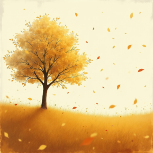 Vintage — Lone Tree Standing In A Sweeping Illustration Styles #0120 (Midjourney)