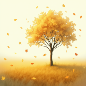 Vintage — Lone Tree Standing In A Sweeping Illustration Styles #0156 (Midjourney)