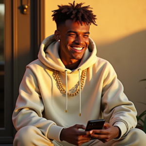 Viral Posts — Stylish Young Man In A Cream Social Media #0032 (Firefly)