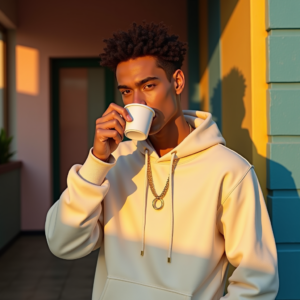 Viral Posts — Stylish Young Man In A Cream Social Media #0056 (Firefly)