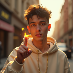 Viral Posts — Stylish Young Man In A Cream Social Media #0110 (Midjourney)