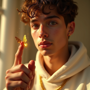 Viral Posts — Stylish Young Man In A Cream Social Media #0146 (Midjourney)
