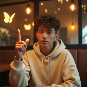 Viral Posts — Stylish Young Man In A Cream Social Media #0182 (Midjourney)