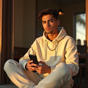 Viral Posts — Stylish Young Man In A Cream Social Media #0212 (Firefly)