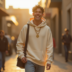 Viral Posts — Stylish Young Man In A Cream Social Media #0233 (Krea)