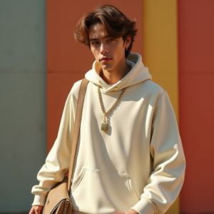 Viral Posts — Stylish Young Man In A Cream Social Media #0269 (Krea)