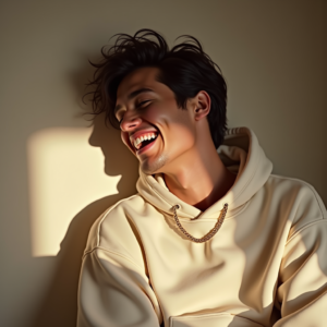 Viral Posts — Stylish Young Man In A Cream Social Media #0287 (Leonardo)
