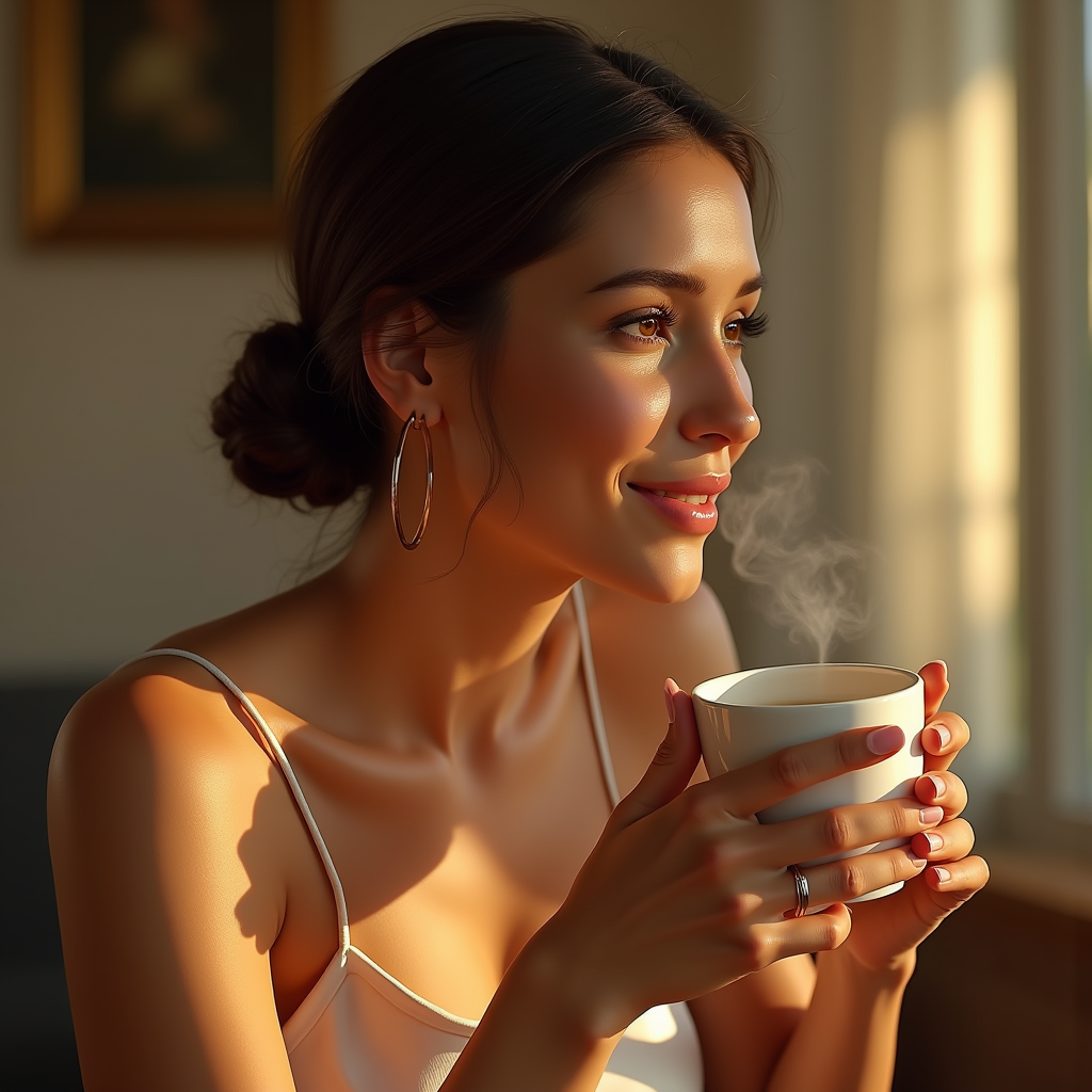 Viral Posts — Woman With A Sleek Low Bun Social Media #0167 (Leonardo)
