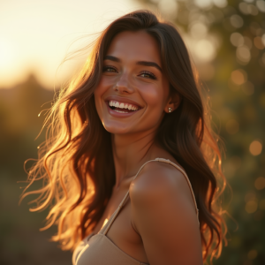 Viral Posts — Woman With Soft Loose Waves Wearing Social Media #0225 (Recraft)